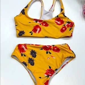 Floral Yellow Swimsuit